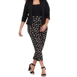 Torrid Studio Knit Tapered Pull On Pants - Black Leopard Print Size Medium